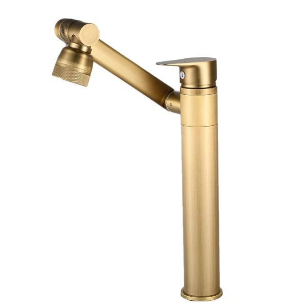 Basin Faucets Brass Rotatable Sink Mixer Water Taps Hot Cold Water Swivel Spout - 图片 2