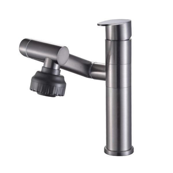 Stainless steel gun grey color basin faucet water mixer multifunctional 360 degree modern bathroom faucet