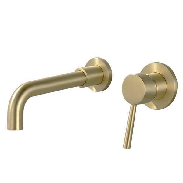 Bathroom Bath Faucet Wall Mounted Brass Brushed Gold Mixer Tap For Bathroom Bath Mixer