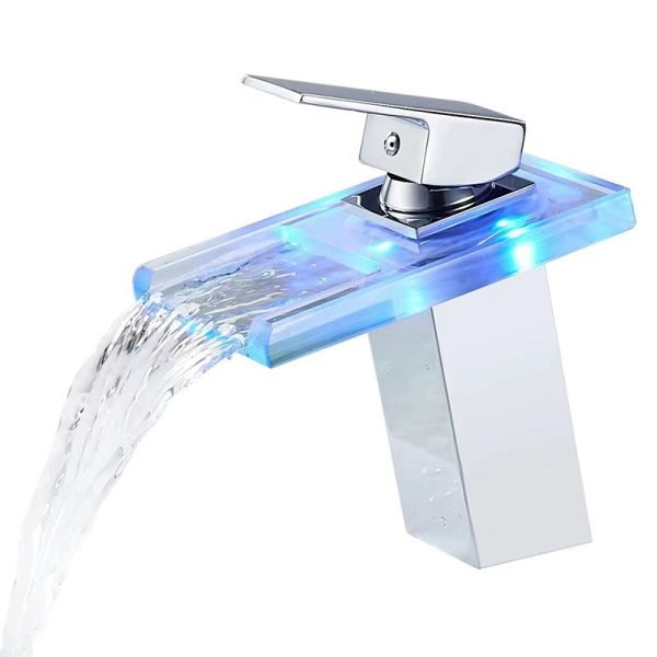 3 Color Changing LED Light Basin Faucet Cold and Hot Water Bathroom LED Sink Tap LED Mixer - 图片 5