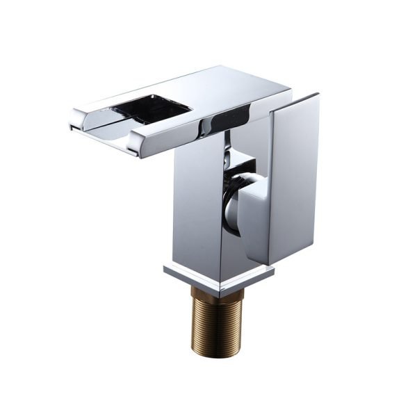 LED Color Changing Glass Faucet Bathroom Vanity Faucet Color Deck Installation Basin Glass Brass Waterfall Faucet - 图片 5