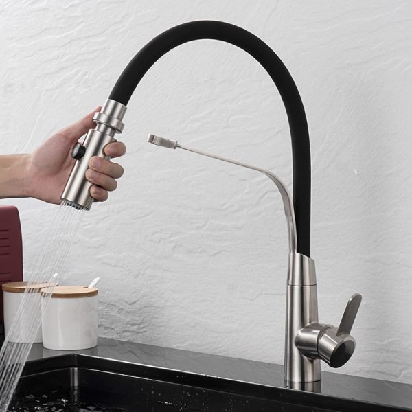 Hot And Cold Water Mixer Kitchen Sink Stainless Steel Waterfall Faucet 360 Degree Kitchen Tap - 图片 2