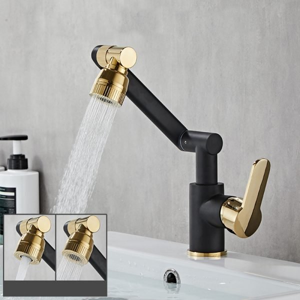 Antique Brass Basin Mixer Gold Color Water Tap 360 Degree Household Faucet - 图片 3