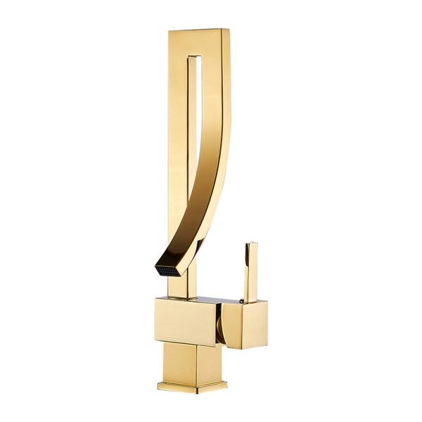 Luxury Bathroom Wash Basin Faucets Brass Hot Cold Water Tap Gold Tall Basin Faucet For Lavatory