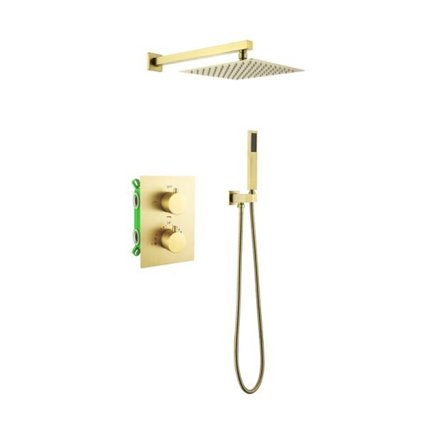 Hidden shower faucet hotel golden rain shower brass bathroom concealed shower set