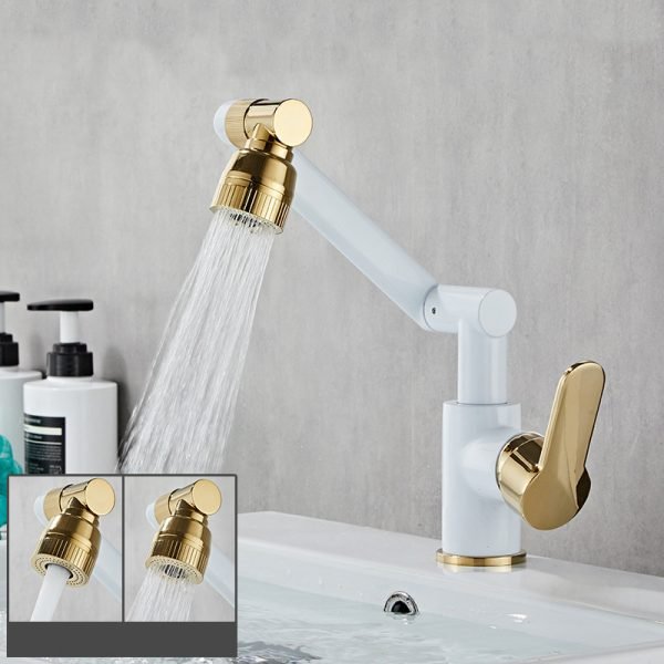 Antique Brass Basin Mixer Gold Color Water Tap 360 Degree Household Faucet - 图片 6